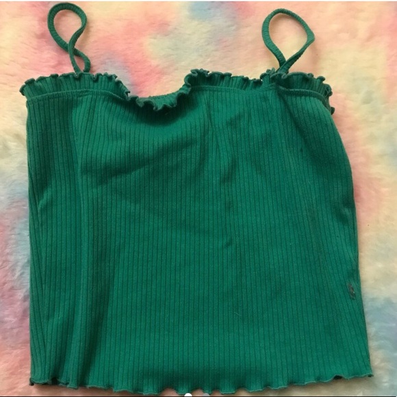 Tank Top Green Ribbed - Picture 1 of 2
